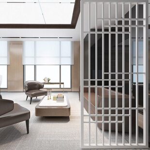 定制办公室屏风功能区域隔断墙现代简约家用铁艺不锈钢遮挡格栅栏