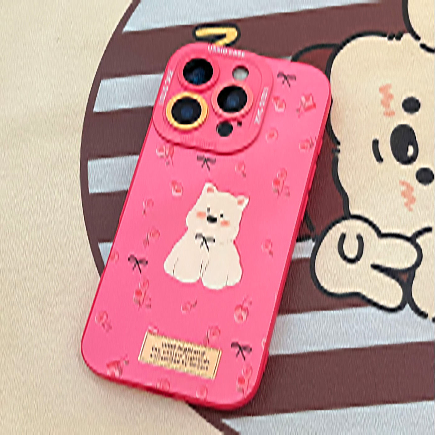 优思顿适用苹果17promax手机壳新款iphone17带挂绳16可爱15西高地14全包防摔pro玫红13硅胶超好看16promax套