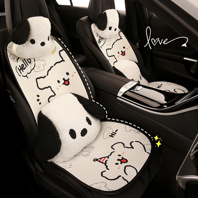 汽车坐垫可爱e卡通车内座套女士四季通用小车座垫冬季小蛮腰座椅