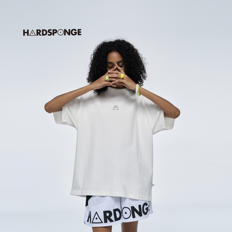 【蒋劲夫同款】HARDSPONGE 白色短袖2024新款男女同款夏季美式t恤
