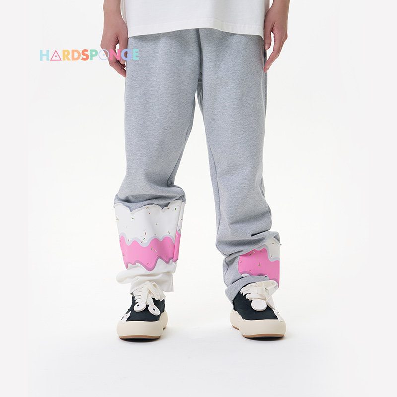 HARDSPONGE印花直筒卫裤女春秋宽松百搭休闲裤