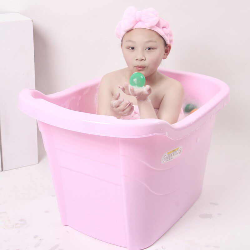 中大儿童泡澡桶洗澡桶宝宝婴儿加厚可坐浴桶大号家用浴盆澡盆浴缸