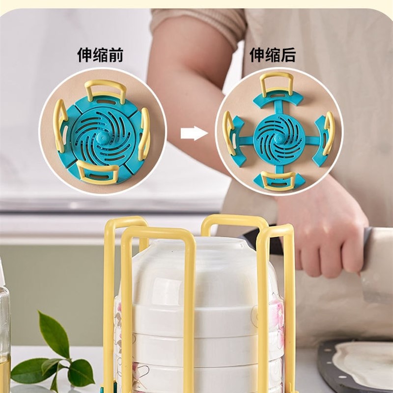 沥水碗架厨房置物架单层旋转伸缩多功能饭碗收纳架家用水池放碗架