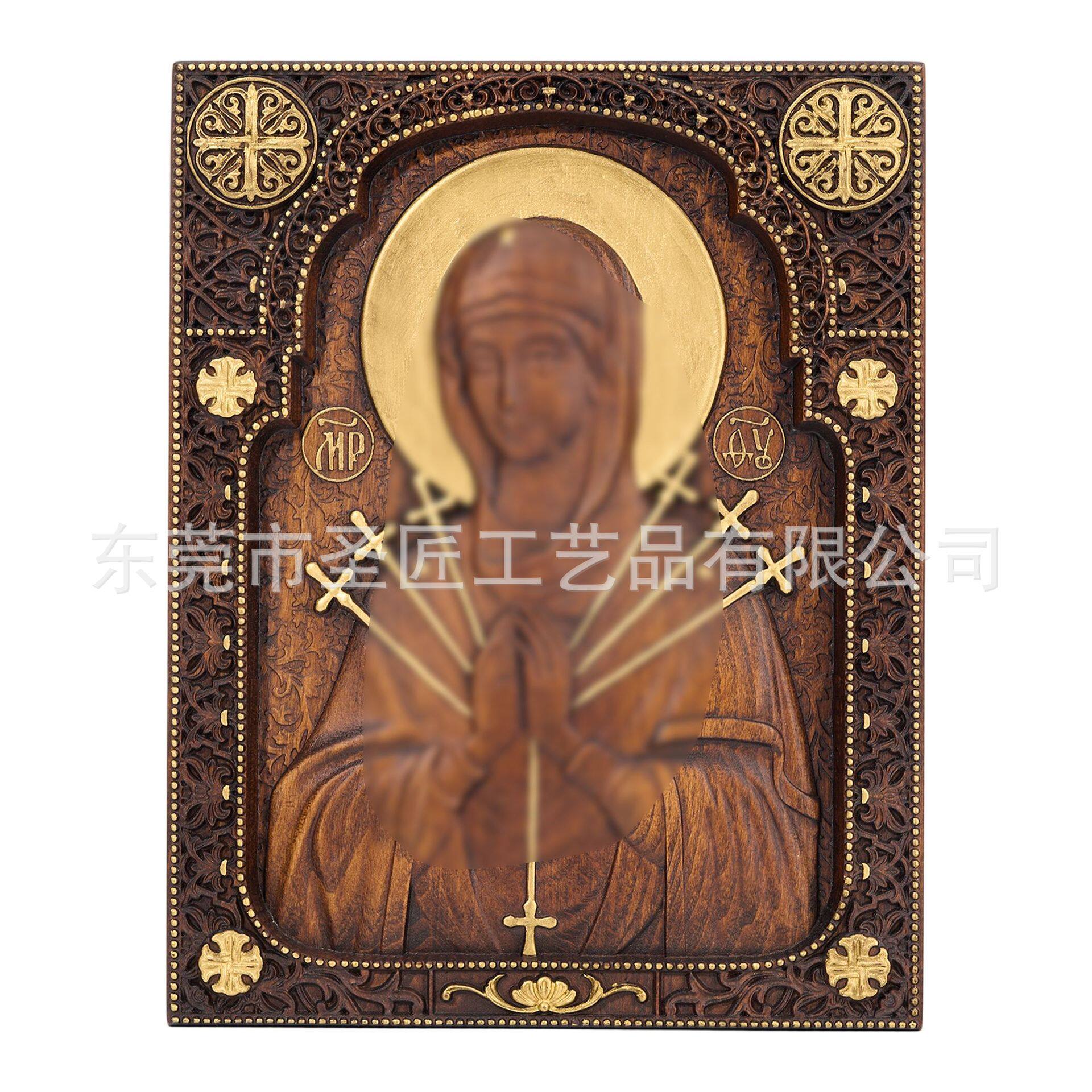 跨境浮雕伤心墙挂摆件圣像家居装饰雕像木制墙壁画实木雕刻牌匾