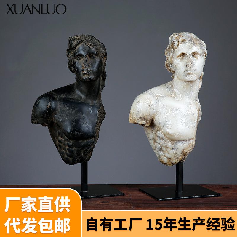 北欧复古轻奢家居人物雕塑树脂摆件客厅大堂创意大型人物装饰摆件