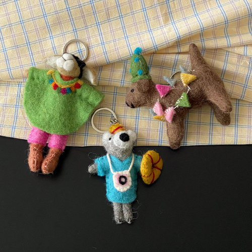 feltsogood同款手工羊毛毡包包挂件可爱兔子考拉钥匙扣毛毡成品
