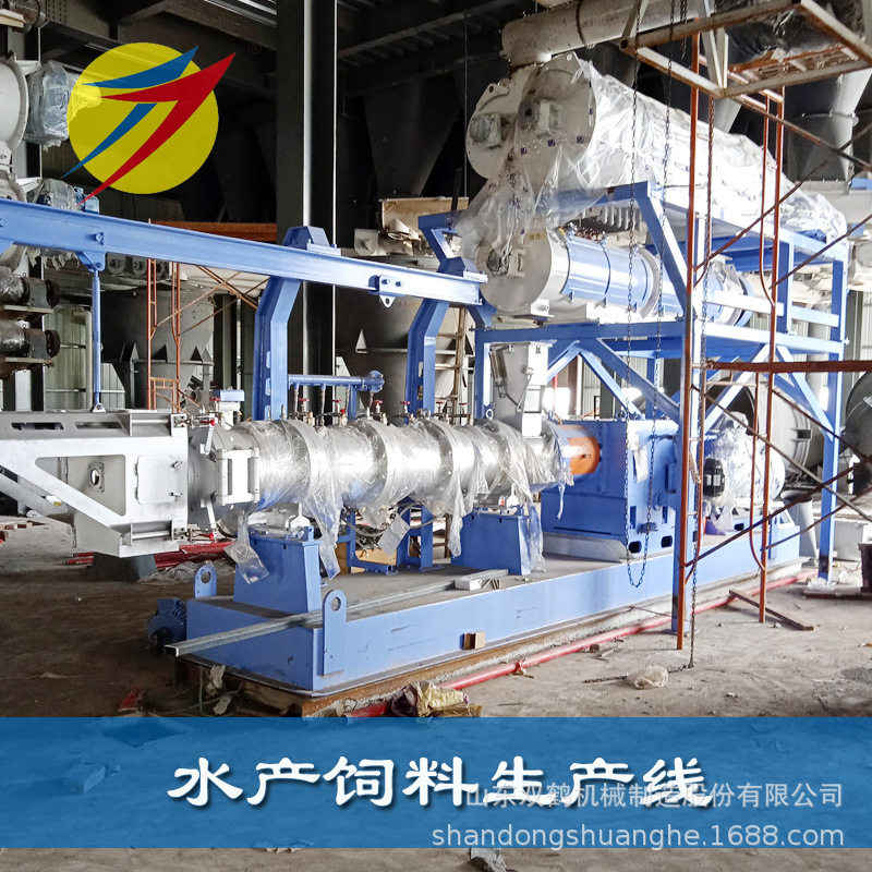 鱼虾膨化沉性浮性膨化饲料螃蟹颗粒饲料加工设备 包安装提供技术