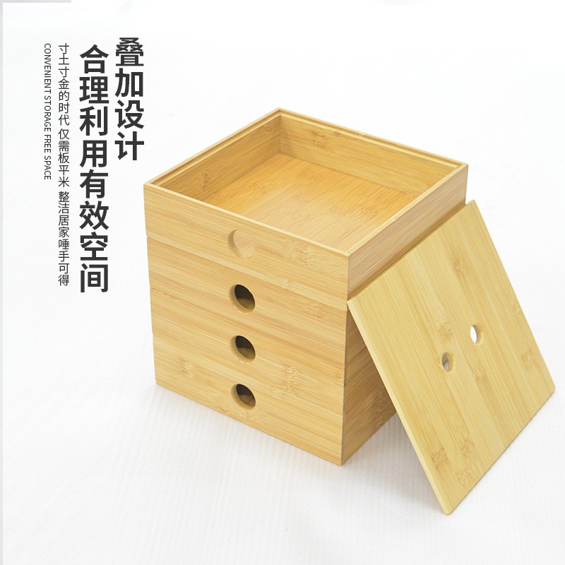 抽屉式收纳盒多功能电脑架收纳箱翻盖杂物储物盒随意组合收纳