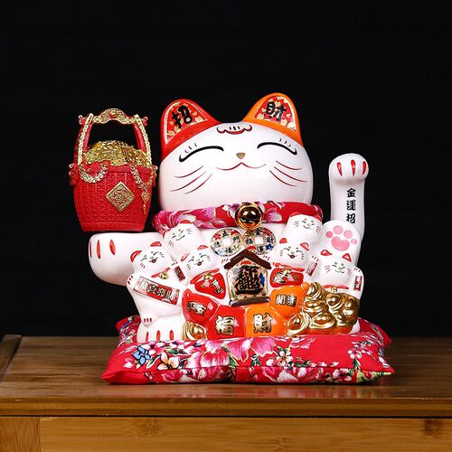 招财猫摆件开业自动摇手前台收银台家居客厅装饰发财猫创意礼品
