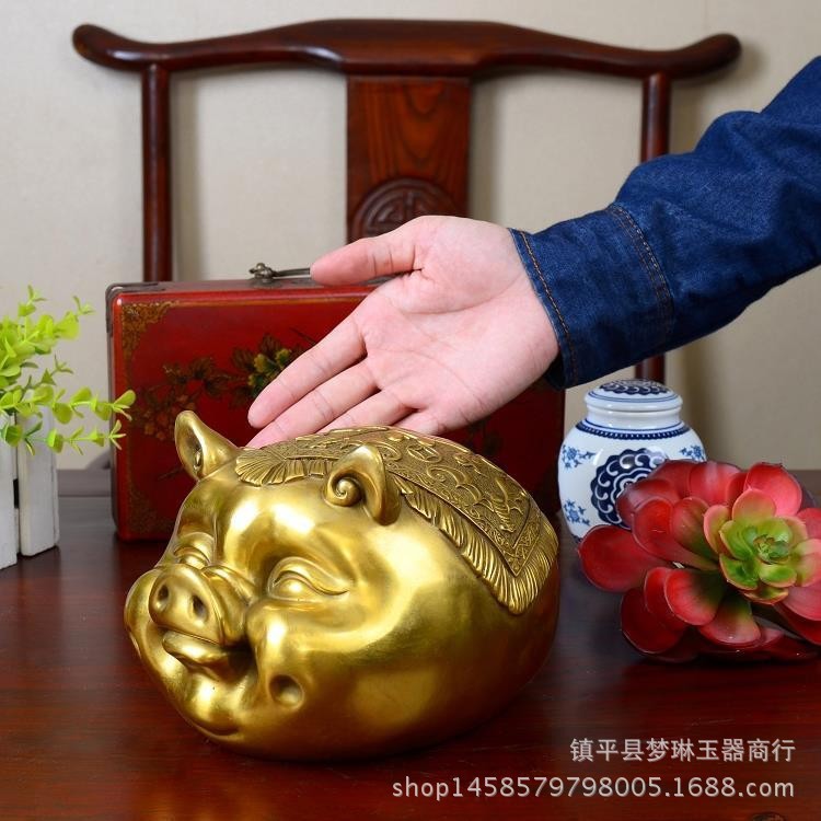 金猪存钱罐储蓄罐纯铜猪摆件福猪铜钱猪可爱工艺品家居摆件礼物