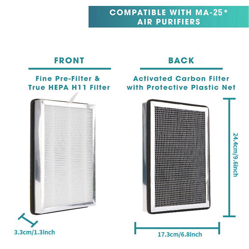 适配 Medify air MA-25 空气净化除雾霾PM2.5防尘过滤器滤芯 两片