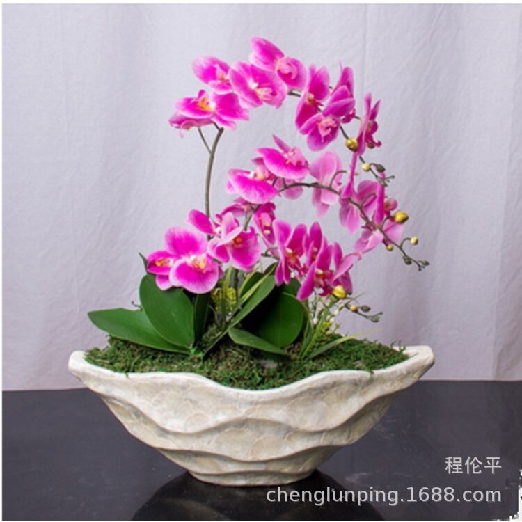 玻璃钢园艺花器干花插花瓶客厅蝴蝶兰盆栽欧式现代装饰品绿植花盆