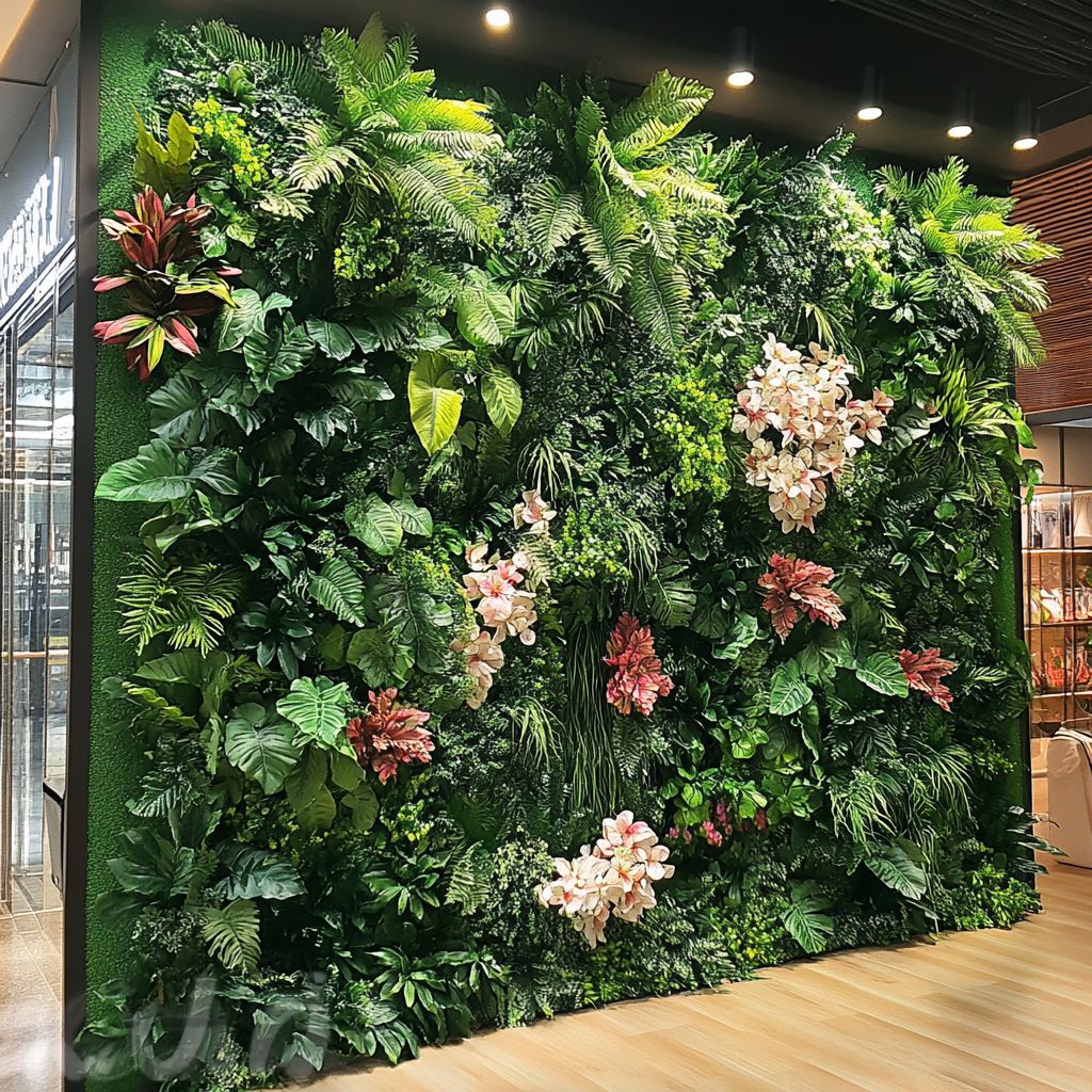 仿真植物墙绿植墙网红背景墙假花假草绿植服装店室内草坪装饰造景