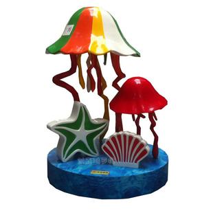 直销海洋植物玻璃钢水母雕塑 海洋美陈装饰 街区美陈景观雕塑