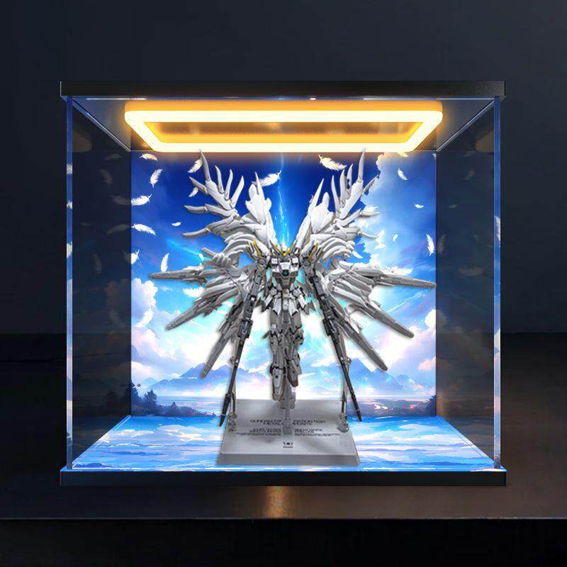 亚克力回型灯展示盒适用白雪姬 日版 万代 飞翼零式改 天使高达