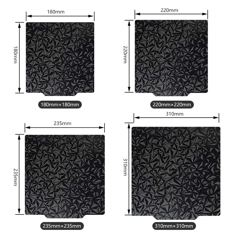 启庞3d打印机热床平台PEI板磁钢贴膜PEO钢板双面打印弹簧钢磁吸贴