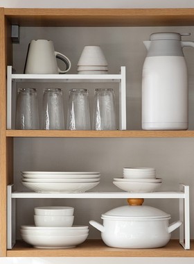 懒角落 厨房柜子分层置物架多层收纳层架锅架调料架储物架66141