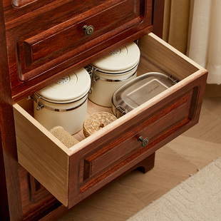 实木斗柜多层落地杂物储物柜靠墙免安装夹缝抽屉式收纳柜客厅立柜