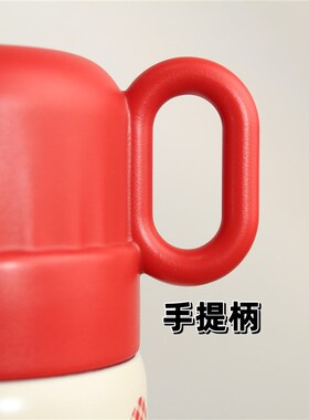 高颜值红色带盖保温女生便携吸管直饮两用办公室可爱不锈钢水杯子