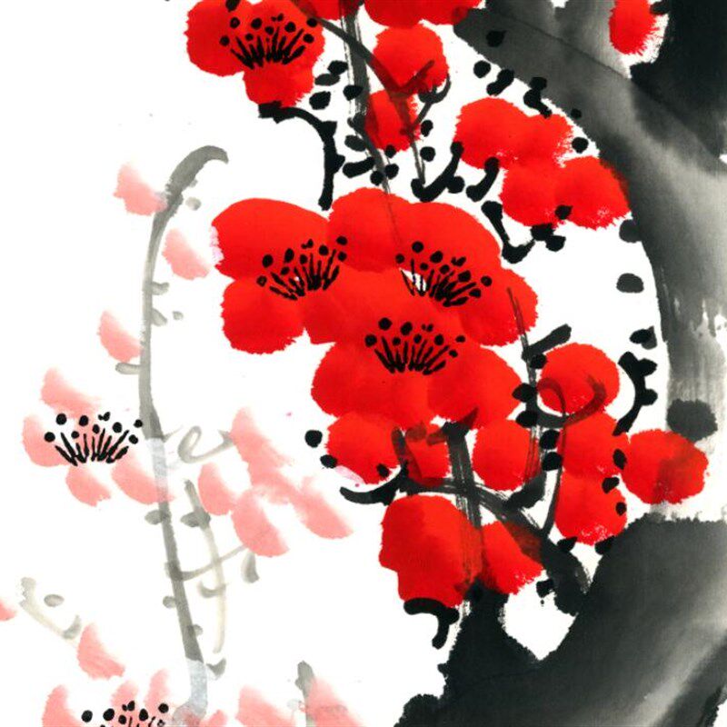 梅兰竹菊四条屏挂画新中式水墨山水画书法字画中国画客厅微喷画心