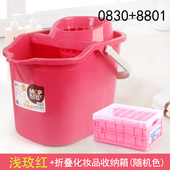 手压带滑轮加厚洗拖把桶挤水桶墩布清洁单桶拖把压干桶家用大容量