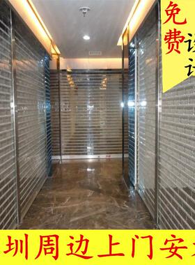 深圳PC胶质透视专卖店水晶门20304不锈钢卷闸门电动水晶卷帘门