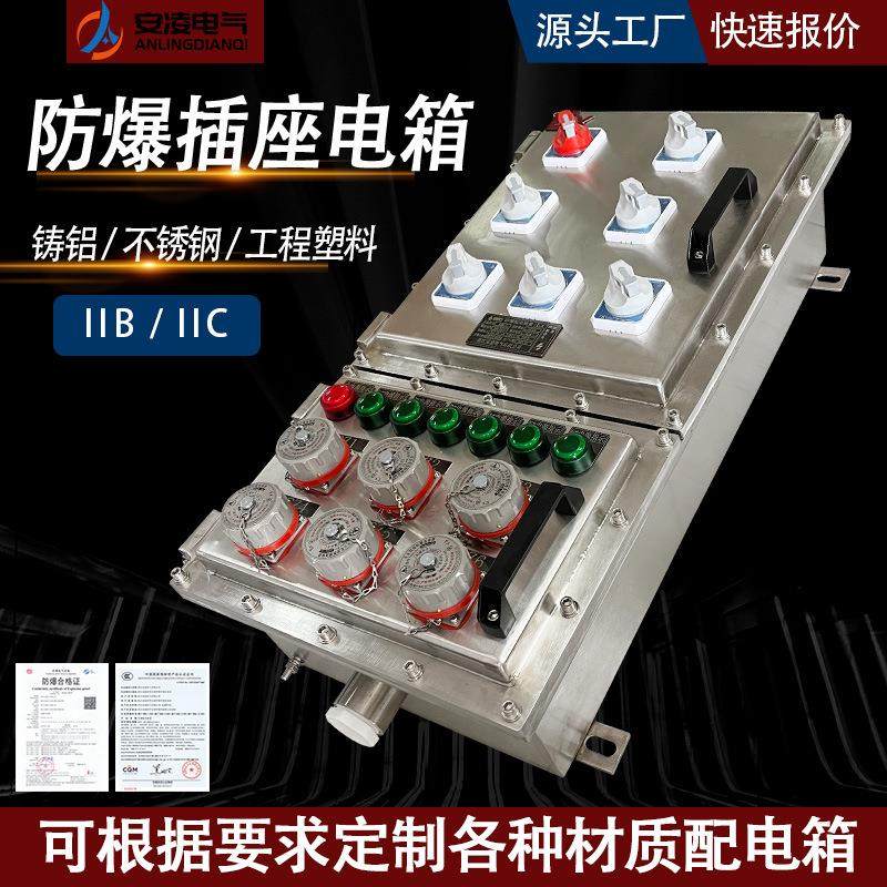 304不锈钢防爆防腐检修插座箱带插头插座配电箱开关控制箱动力箱