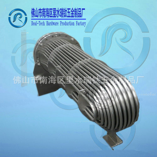 【广东制冷】化工专用大功率304不锈钢管蒸发器纯钛换热器150HP