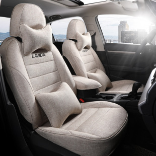 朗逸四季 亚麻专车专用汽车坐垫五座轿车全包围简约舒适座椅套