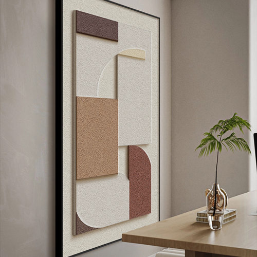 3d立体抽象肌理画侘寂风客厅装饰画卧室挂画餐厅玄关砂岩画