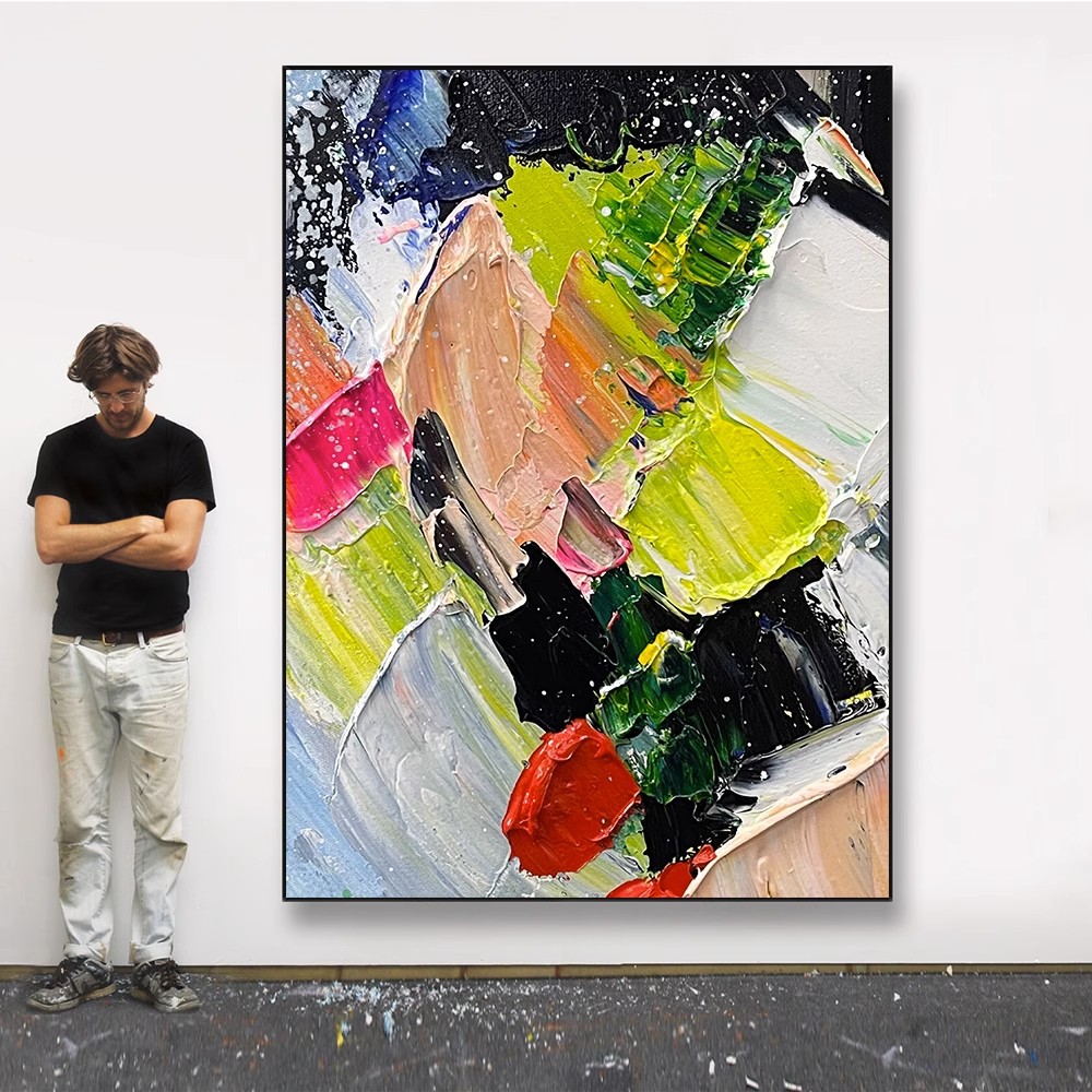 手绘油画琥珀抽象简约沙发背景墙客厅装饰画玄关挂画立体肌理挂画