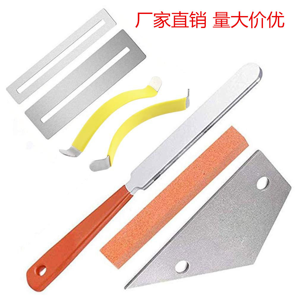 吉他配件品丝维修全套工具不锈钢锉刀分弦器打磨石垫片三角尺