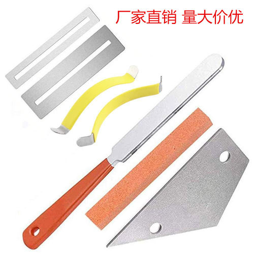 吉他配件品丝维修全套工具不锈钢锉刀分弦器打磨石垫片三角尺