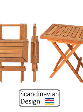 游艇船舶房车折叠式柚木桌子茶几带桌脚300X409X495mm TMTF040T15