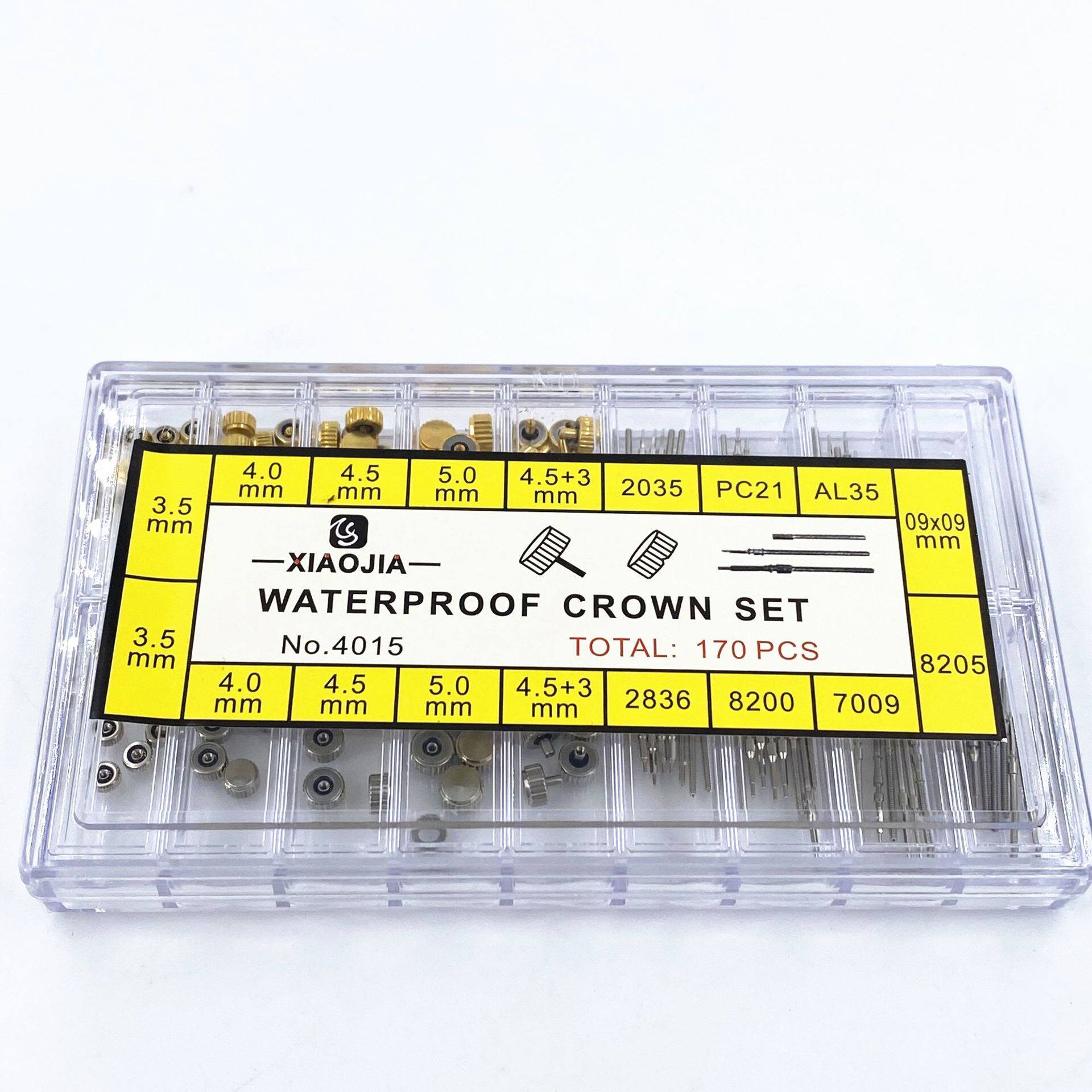 盒装铜质优质精密防水把头表冠 加把杆自来杆调时间把柄 手表配件
