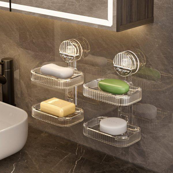 轻奢肥皂盒双层一体家用卫生间墙上壁挂免打孔高档香皂置物架排水,家庭/个人清洁工具,皂盒,淘宝优惠券,粉丝福利购,淘宝优惠卷