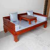 罗汉床榆木实木新中式 罗汉榻沙发床客厅仿古床两用贵妃榻茶几组合
