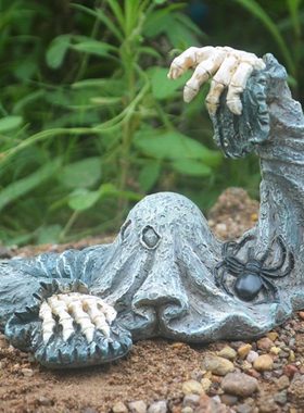 新款花园庭院装饰雕塑摆件死神爬出 蜘蛛摆件 风格潮流树脂工艺品