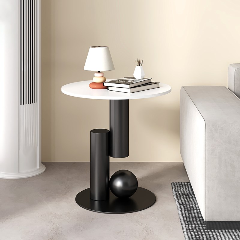 客厅沙发b小边几轻奢现代简约岩板高级感极简茶几圆桌床头创意边