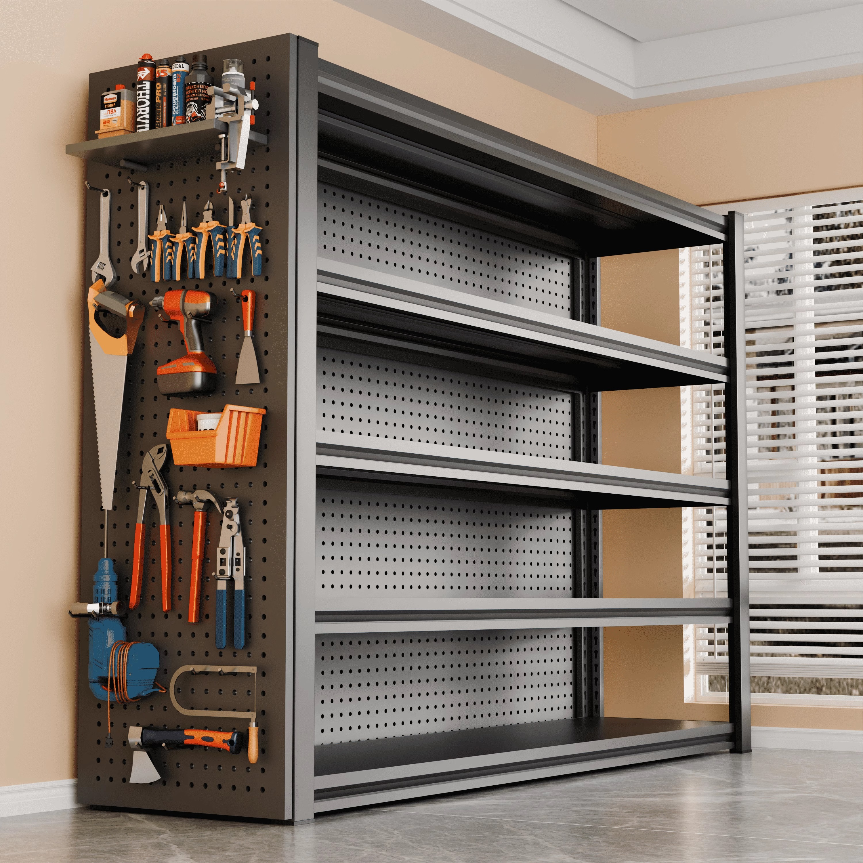 家用货架多层置物架洞洞板落地多功能阳台货架快递架子.角钢收纳