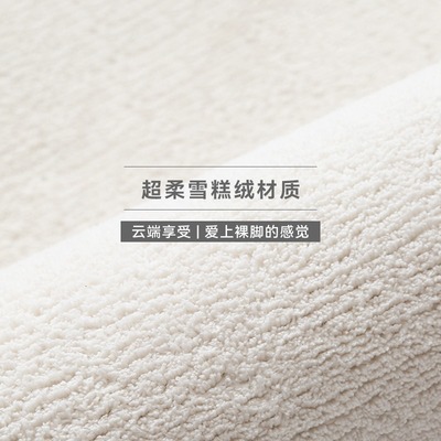 地毯白色客厅202l3新款加厚卧室牀边垫可睡可坐纯色主卧牀前毯全