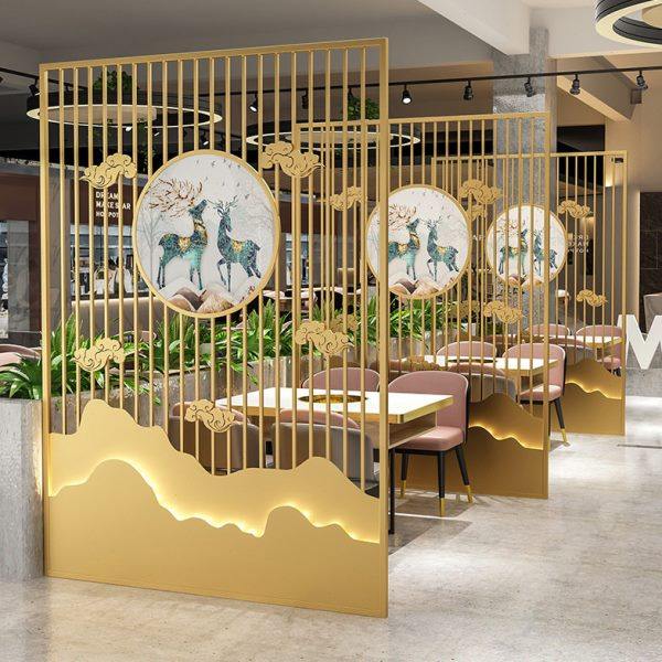 新中式餐厅卡座屏风隔断饭店包间火锅烧烤店酒店装饰铁艺镂空格栅,商业/办公家具,护理屏风,淘宝优惠券,粉丝福利购,淘宝优惠卷