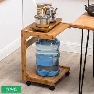 楠竹茶水台边柜茶几饮水机水桶架子功夫茶桌实木移动茶车茶叶置物