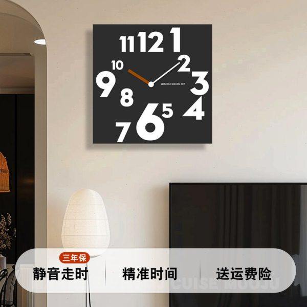 2024新款现代免打孔简约挂钟时尚客厅家用方形时钟挂墙北欧风钟表,家居饰品,挂钟,淘宝优惠券,粉丝福利购,淘宝优惠卷