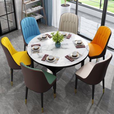 实木餐桌椅组合 现代简约餐桌家用小户型折叠可伸缩圆桌带电磁炉,住宅家具,岩板餐桌,淘宝优惠券,粉丝福利购,淘宝优惠卷