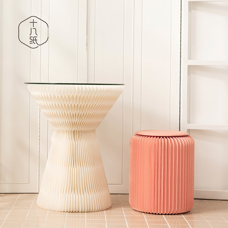 十八纸小c茶几创意时尚玻璃边几折叠飘窗桌子客厅轻奢售楼处洽谈