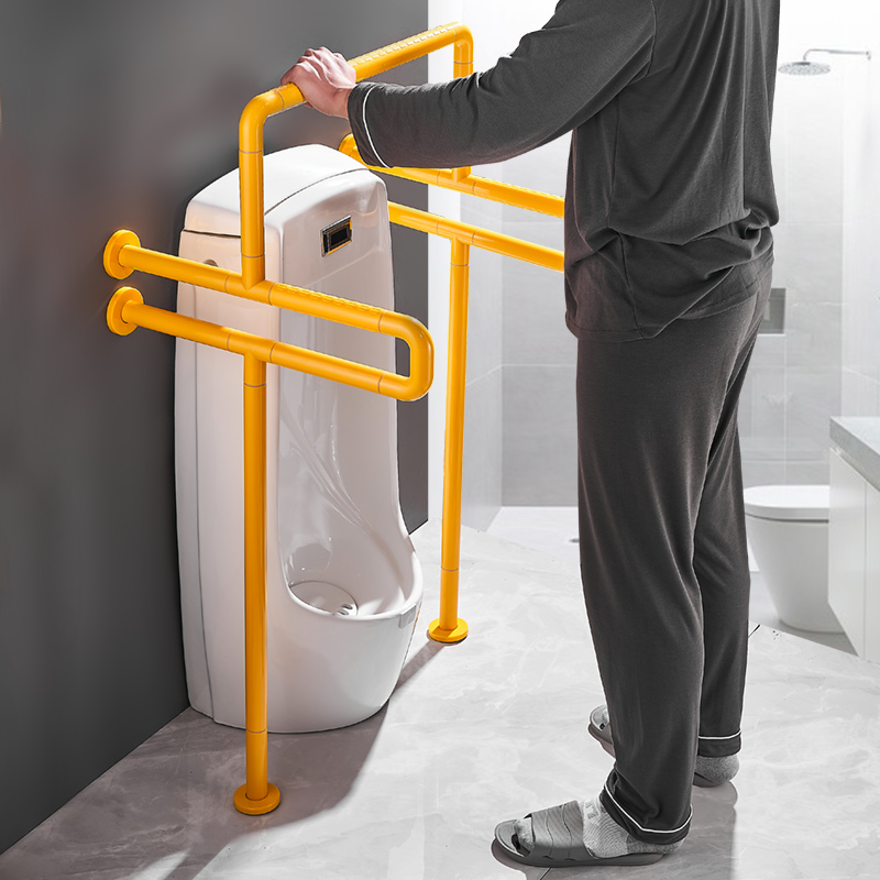 小便池斗器扶手公共厕所残疾人第三卫生间无障碍残U卫安全栏杆拉