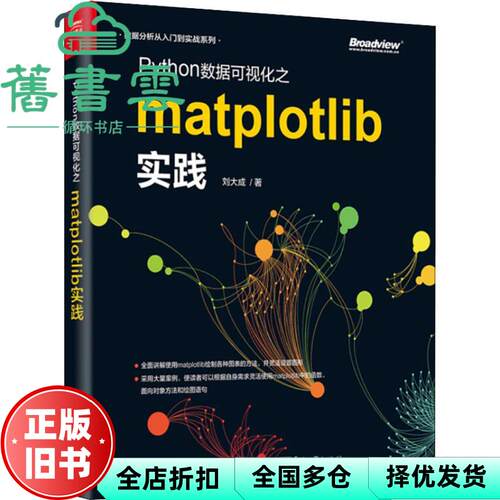 【正版旧书】Python数据可视化之matplotlib实践 刘大成 电子工业出版社 9787121348884