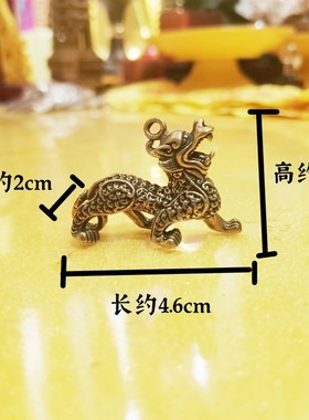 纯黄铜金钱办财貔貅小摆件文玩创意电脑书桌招公室台面收银台摆放
