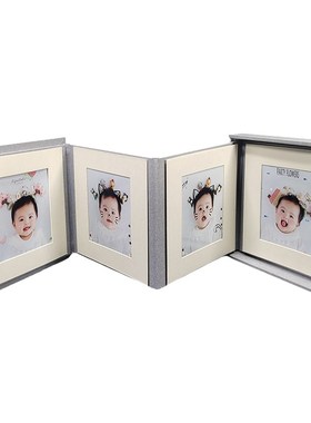时光宝盒方形灰色皮革相册相框定制洗照片儿童简约创意记录成长